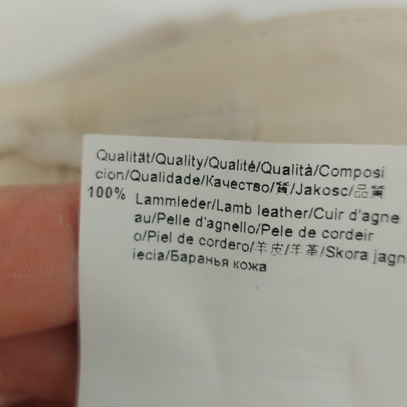 Boss Hugo Boss Lamb Leather Midi Skirt Size 8 Cream - Picture 5 of 5